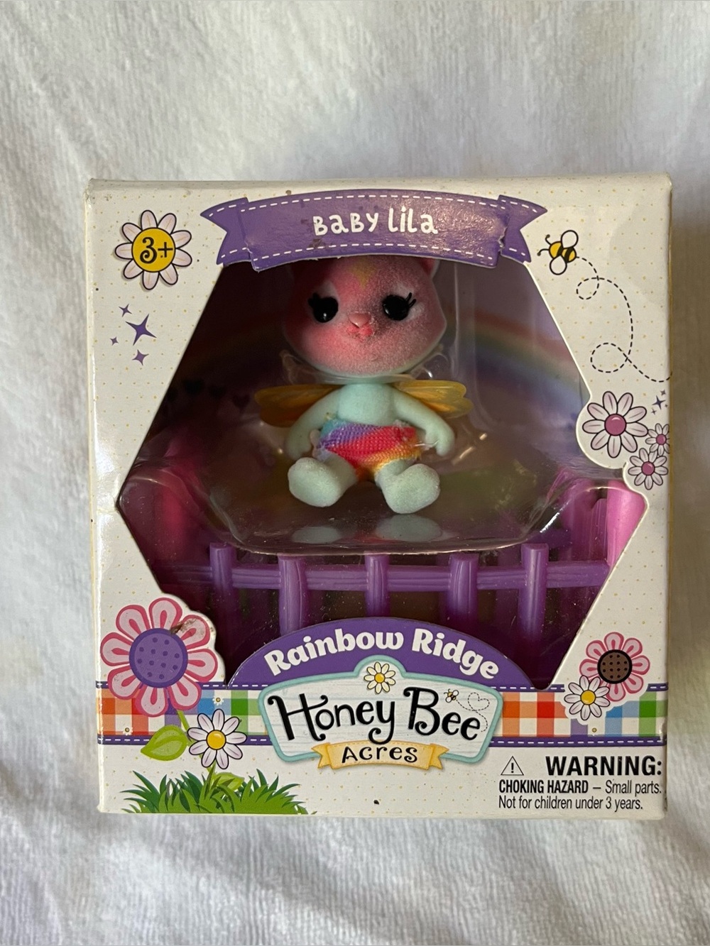 Honey Bee Acres Rainbow Ridge BABY LILA Kitty & Cradle Accessory Mini Set NIB